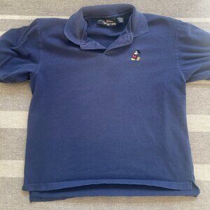 Vintage Mickey Mouse Navy Collard Shirt Sz M